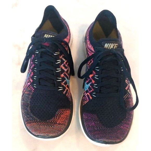 Nike Free RN Flyknit Running Shoes Fire Pink Grape Womens Size 8 - Picture 2 of 8